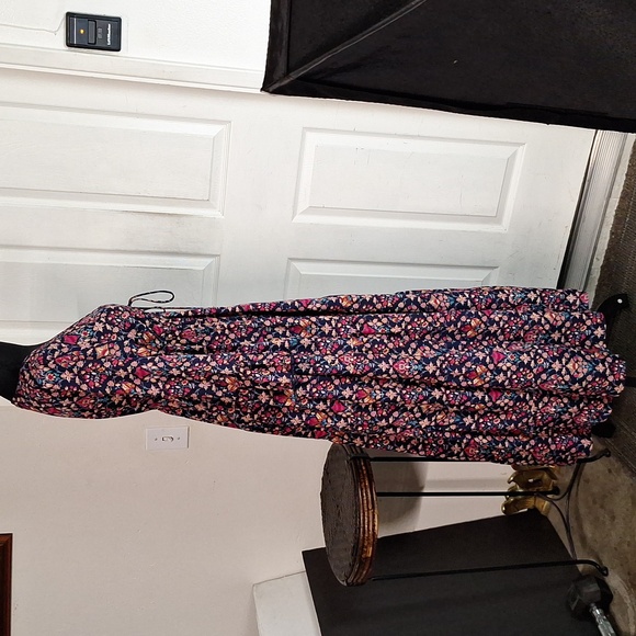 Anthropologie Boemo Maxi Dress Pink Blue Ruffle Tiered Long Sleeve Sz Small New - Picture 4 of 9